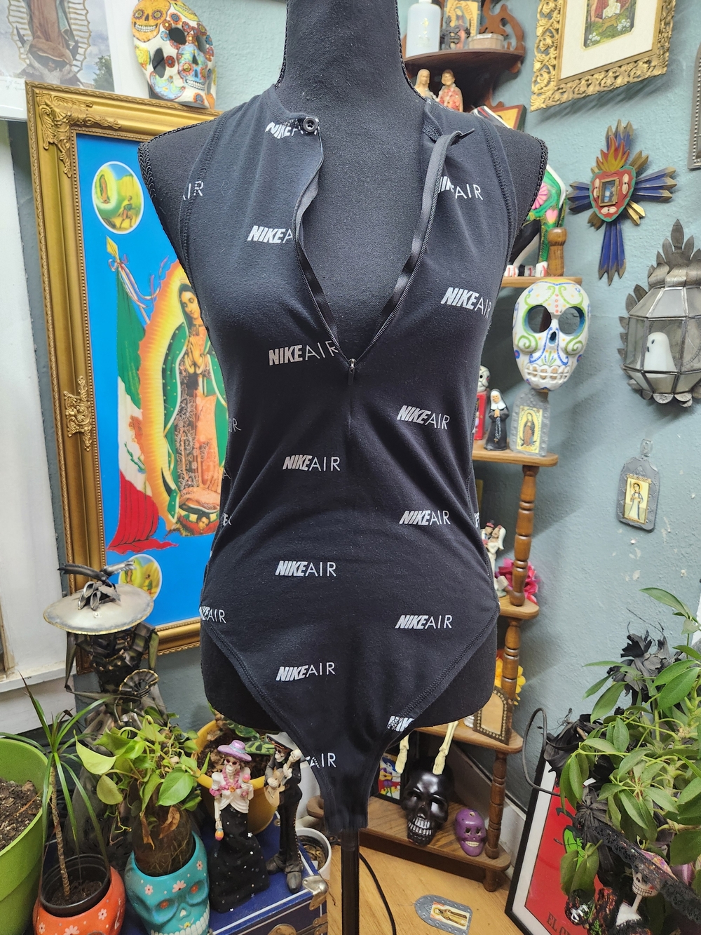 Nike Black Nike Air Sleeveless Zip-Front Bodysuit